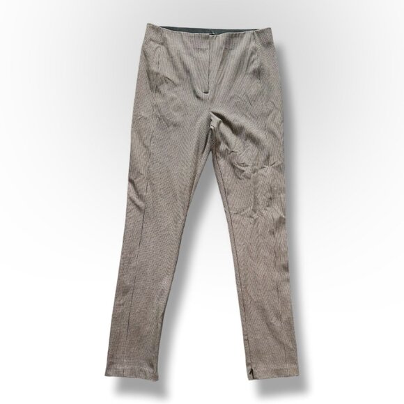 Ann Taylor Brown Houndstooth Slim Trousers Women's Size 12 Tall Preppy Office - Picture 2 of 16